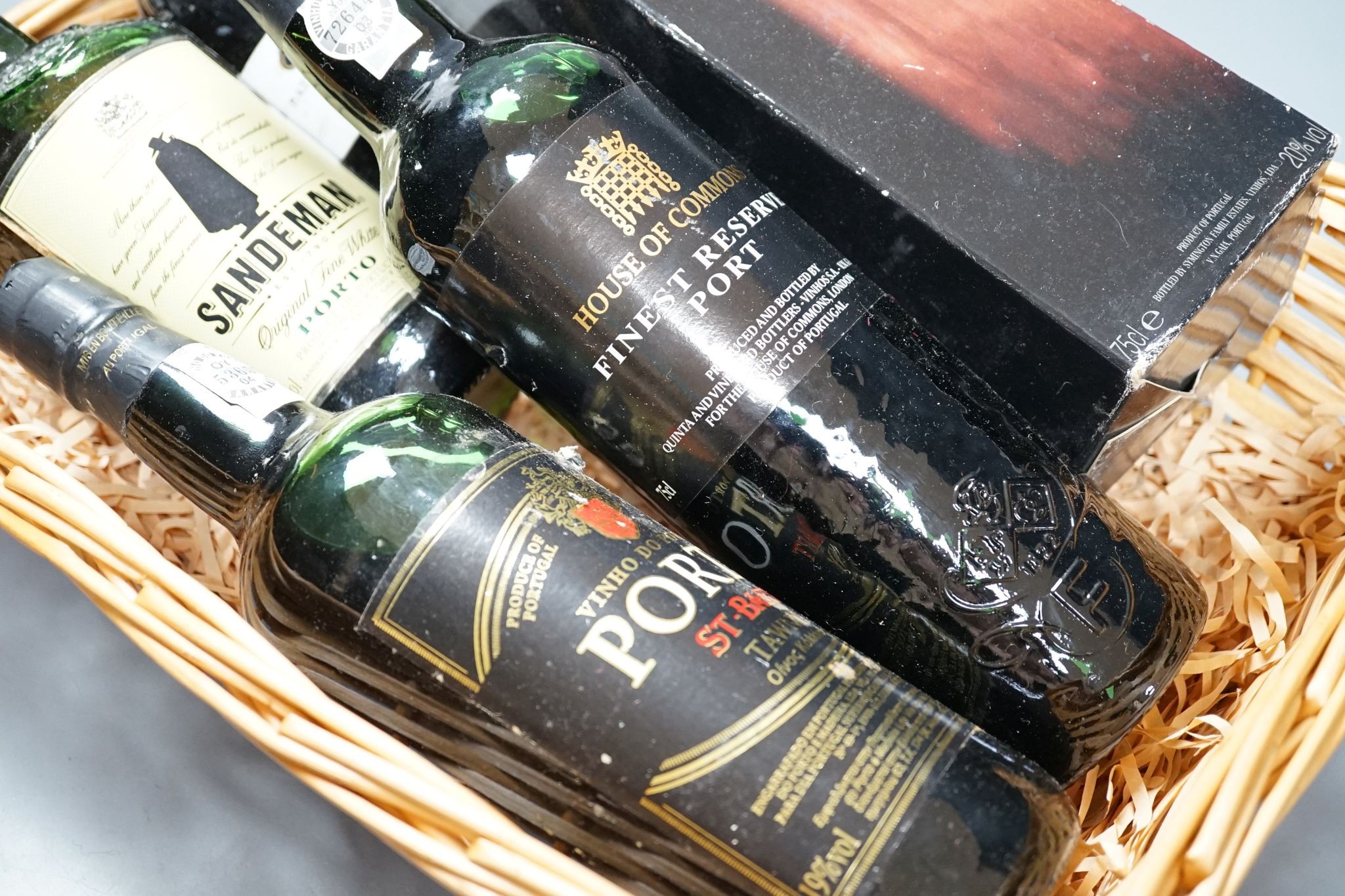 Five bottles of Port including House of Commons Finest Reserve and Special Reserve